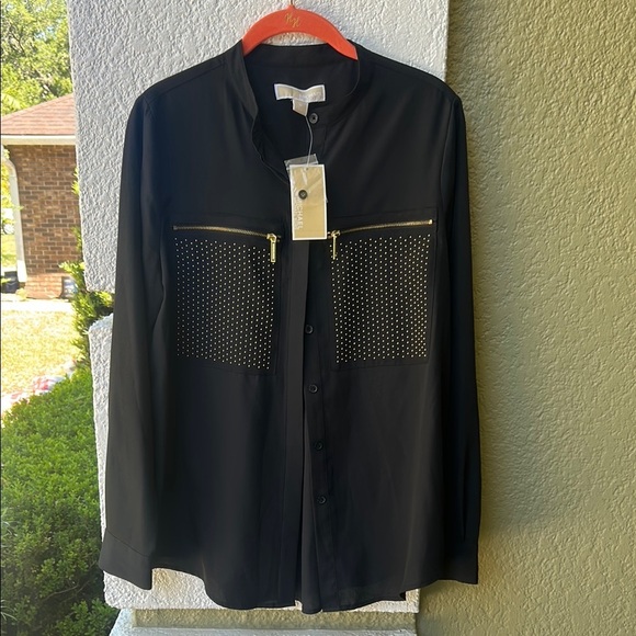 Michael Kors woman’s Black Studded long sleeve blouse - Picture 1 of 7